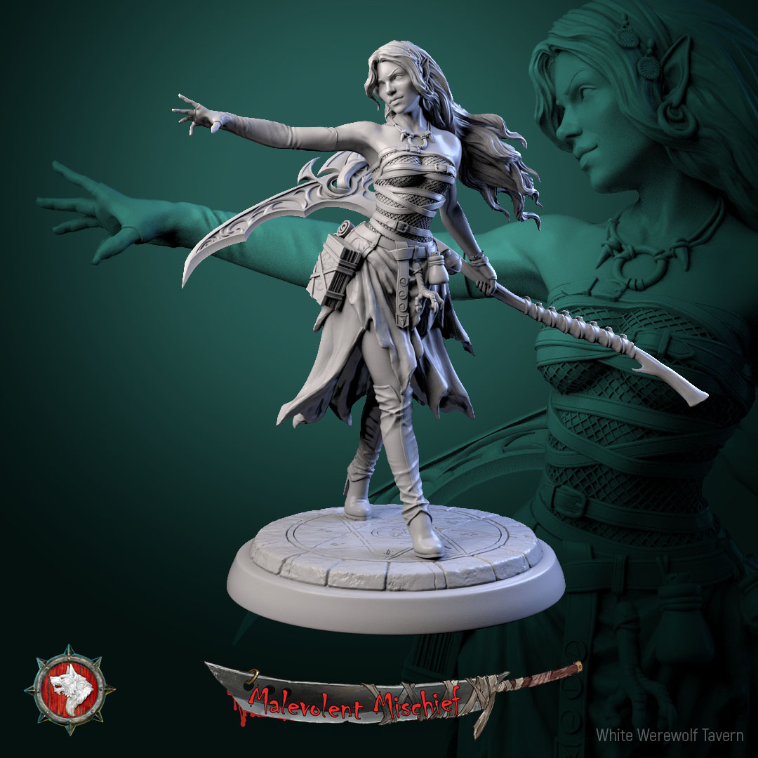 Alberta the Soulflayer 75mm and 32mm pre-supported